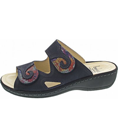 Belvida Pantolette in marine-multi flor Belvida Pantolette in marine-multi flor