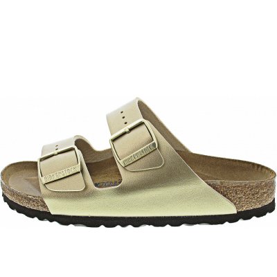 Birkenstock Arizona BF Pantolette in gold Birkenstock Arizona BF Pantolette in gold
