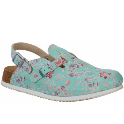 Birkenstock Kay SL Pantolette in Flower Field Mint Birkenstock Kay SL Pantolette in Flower Field Mint