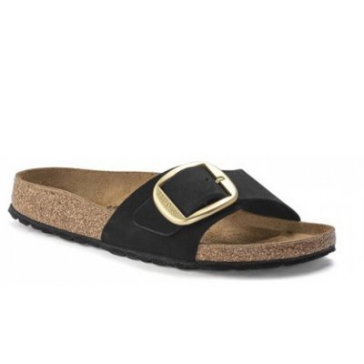 Birkenstock Madrid Big Buckle Pantolette in black Birkenstock Madrid Big Buckle Pantolette in black