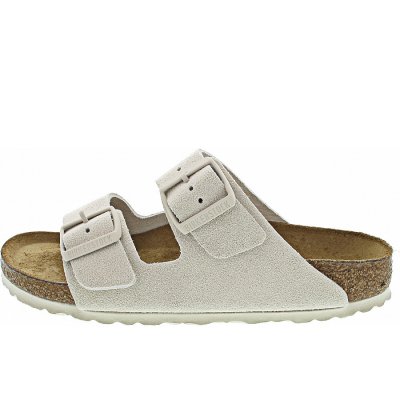 Birkenstock Arizona SFB VL Weichbettu Pantolette in antique White