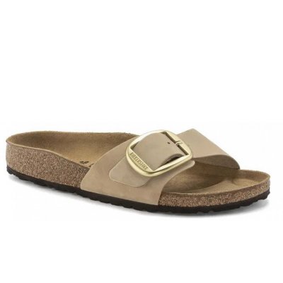 Birkenstock Madrid Big Buckle narrow Pantolette in sandcastel beige Birkenstock Madrid Big Buckle narrow Pantolette in sandcastel beige