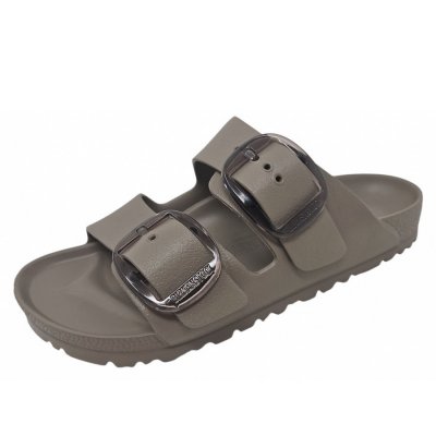 Birkenstock Ârizona Big Buckle Narrow Pantolette in gray taupe EVA Birkenstock Ârizona Big Buckle Narrow Pantolette in gray taupe EVA