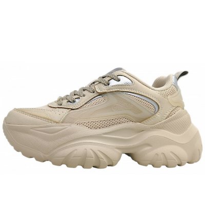 Buffalo Bliss Mesh sportlicher Schnürer in cream/silver
