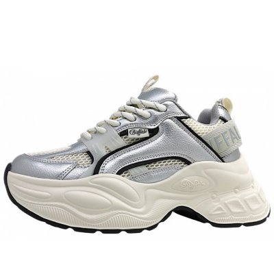 Buffalo Yuno One sportlicher Schnürer in white/black/silver Buffalo Yuno One sportlicher Schnürer in white/black/silver