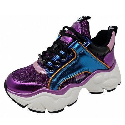 Buffalo Binary Glam Sneaker in purble blue metalic Buffalo Binary Glam Sneaker in purble blue metalic