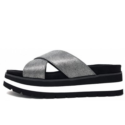 Bullboxer Pantolette in black/silber Bullboxer Pantolette in black/silber