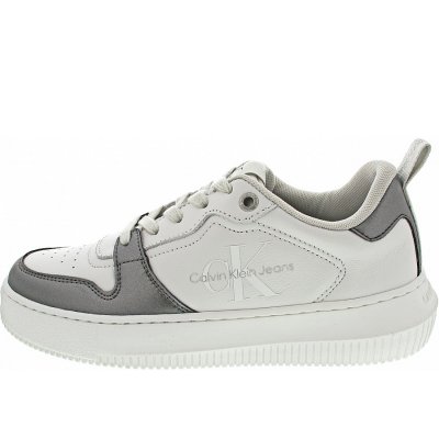 Calvin Klein Chunky Cupsole Laceup Met Sneaker in white-silver Calvin Klein Chunky Cupsole Laceup Met Sneaker in white-silver