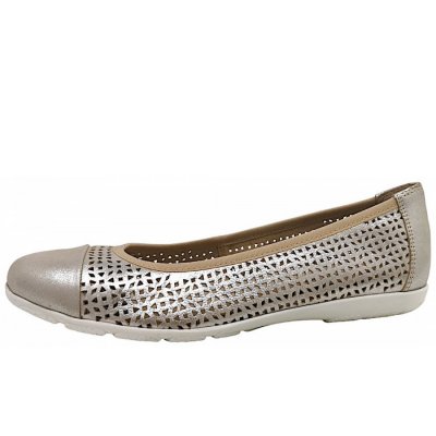 Caprice Ballerina in 341 Taupe Metallic Caprice Ballerina in 341 Taupe Metallic