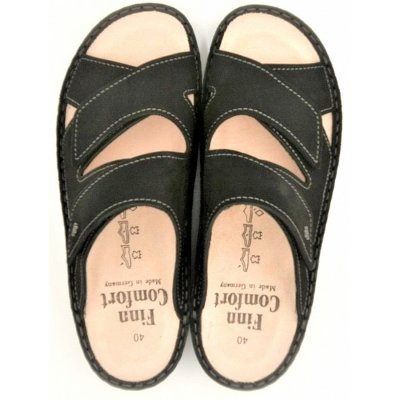 Finn Comfort Danzig-S Nubuk Pantolette in schwarz