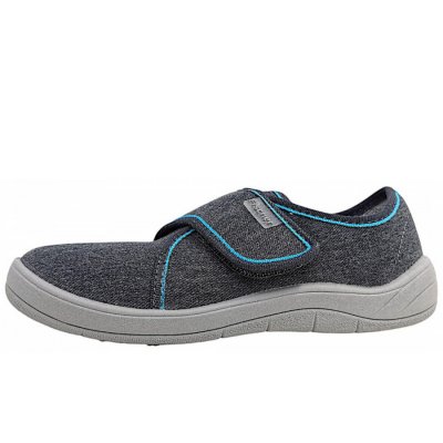 Fischer Markenschuhe Hausschuh in jeansgrau 601 Fischer Markenschuhe Hausschuh in jeansgrau 601