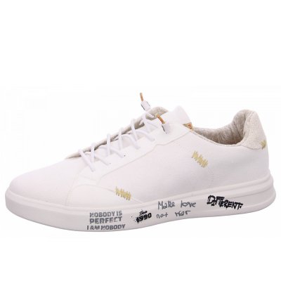 Fusion Leinenschuh in washed canvas white