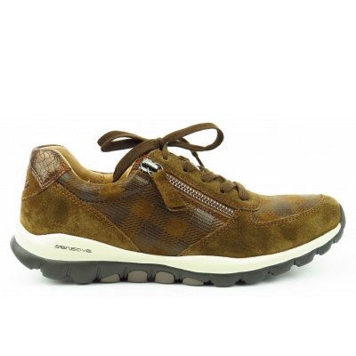 Gabor Rollingsoft Velour Chess Sneaker in whisky/moro Gabor Rollingsoft Velour Chess Sneaker in whisky/moro
