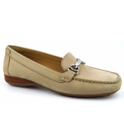 Geox Moc. Nubuk taupe Slipper in lt.taupe