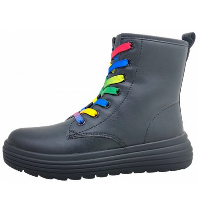 Geox J Phaolae Girl Schnürstiefel in black/multi C9240 Geox J Phaolae Girl Schnürstiefel in black/multi C9240