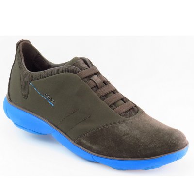 Geox Nubuk coffee Sneaker in braun/blau Geox Nubuk coffee Sneaker in braun/blau