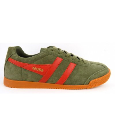 Gola Herrier Suede khaki orang sportlicher Schnürer in khaki orange Gola Herrier Suede khaki orang sportlicher Schnürer in khaki orange
