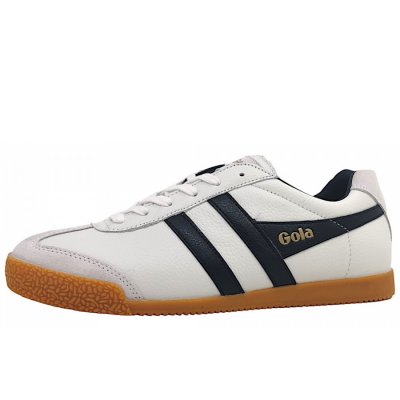 Gola Harrier Leather Schnürer in White/Black Gola Harrier Leather Schnürer in White/Black