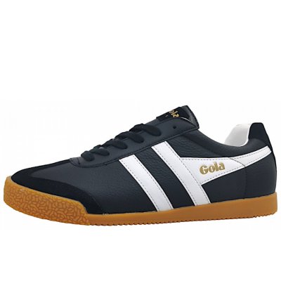 Gola Harrier Leather Schnürer in Black/ White Gola Harrier Leather Schnürer in Black/ White