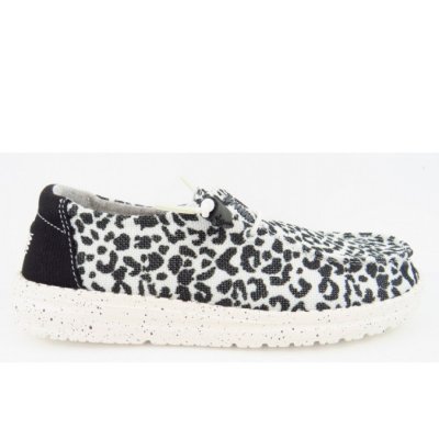 Hey Dude Wendy Leopard Slipper in schwarz weiss