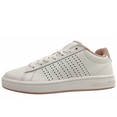 K-Swiss Court Base II sportlicher Schnürer in snow white/grey/rose 154 K-Swiss Court Base II sportlicher Schnürer in snow white/grey/rose 154