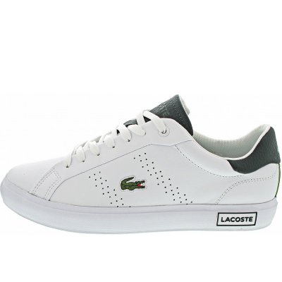 Lacoste Powercourt 2.0 Leather Sneaker low in wht-dk grn Lacoste Powercourt 2.0 Leather Sneaker low in wht-dk grn