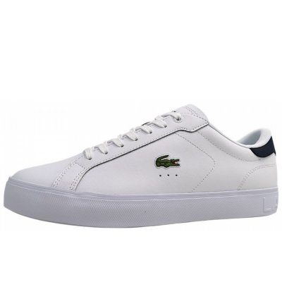 Lacoste Powercourt Graphic sportlicher Schnürer in White/Navy 042 Lacoste Powercourt Graphic sportlicher Schnürer in White/Navy 042