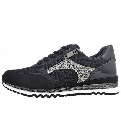 Marco Tozzi sportlicher Schnürer in black comb 098 Marco Tozzi sportlicher Schnürer in black comb 098