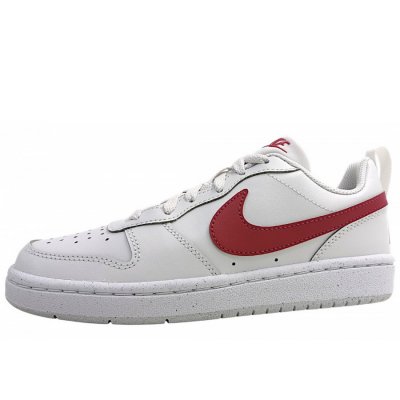 Nike Court Borough Low sportlicher Schnürer in Grau/Rot 010 Nike Court Borough Low sportlicher Schnürer in Grau/Rot 010