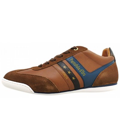 Pantofola d`oro Vasto Low sportlicher Schnürer in cognac/navy 2116 Pantofola d`oro Vasto Low sportlicher Schnürer in cognac/navy 2116