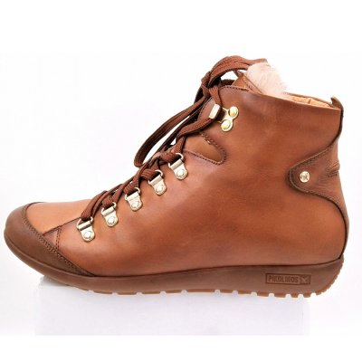 Pikolinos brandy Zunge Fell Schnürstiefelette in Brandy Pikolinos brandy Zunge Fell Schnürstiefelette in Brandy