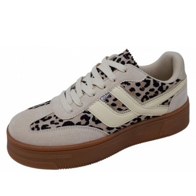 Poelman Sneaker in beige leopard
