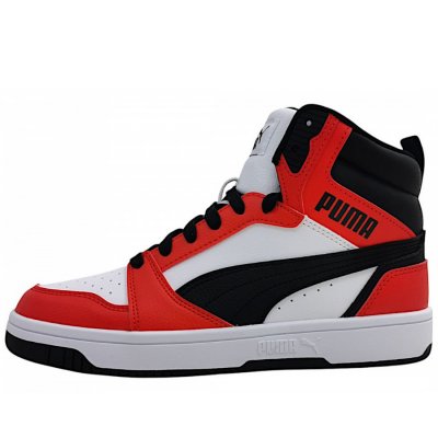 Puma Rebound V6 Mid Jr. sportlicher Schnürer in white/black 03