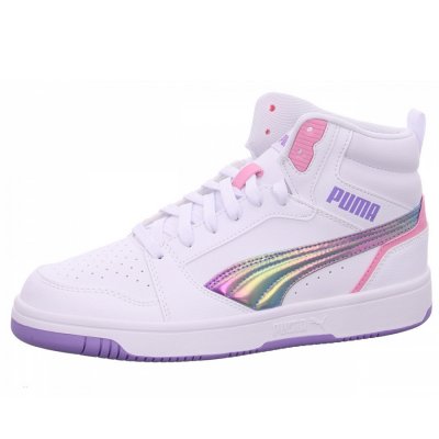 Puma Rebound V6 Mid Schnürstiefel in 001 white lavender Puma Rebound V6 Mid Schnürstiefel in 001 white lavender