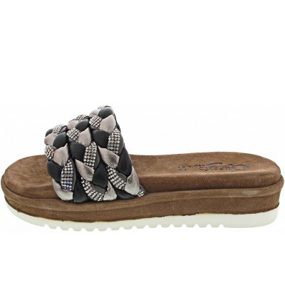Queens Pantolette in black-silver Queens Pantolette in black-silver