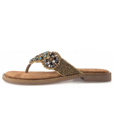 Queens Pantolette in Bronze multi