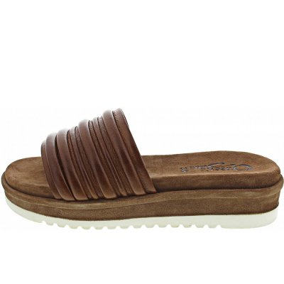 Queens Pantolette in dk tan Queens Pantolette in dk tan