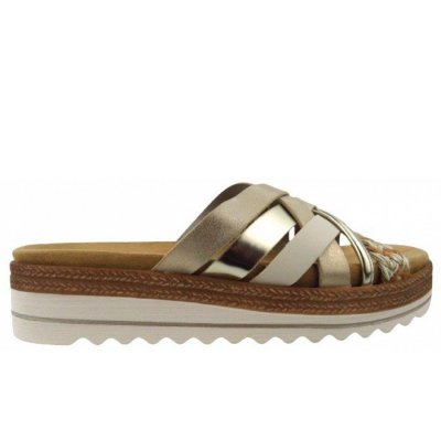 Remonte Remonte Sandale Pantolette in sand-porzellan-gold/gol Remonte Remonte Sandale Pantolette in sand-porzellan-gold/gol