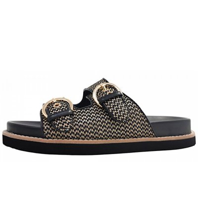 Rieker Pantolette in schwarz-natur Rieker Pantolette in schwarz-natur