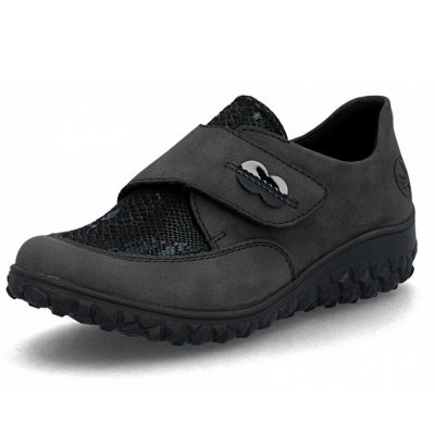 Rieker Weite H Slipper in anthr. schwarz/reptil/sch Rieker Weite H Slipper in anthr. schwarz/reptil/sch