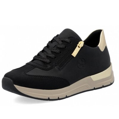 Rieker sportlicher Schnürer in schwarz schwarz lt. gold Rieker sportlicher Schnürer in schwarz schwarz lt. gold