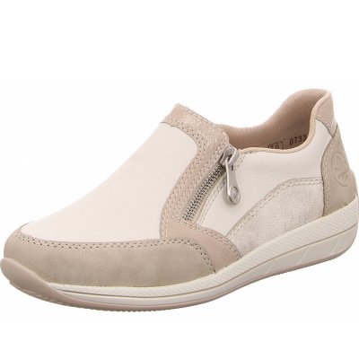 Rieker Slipper in weiß kombi. Rieker Slipper in weiß kombi.