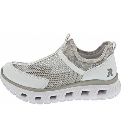 Rieker Slipper in weiss/weiss-silber/s Rieker Slipper in weiss/weiss-silber/s