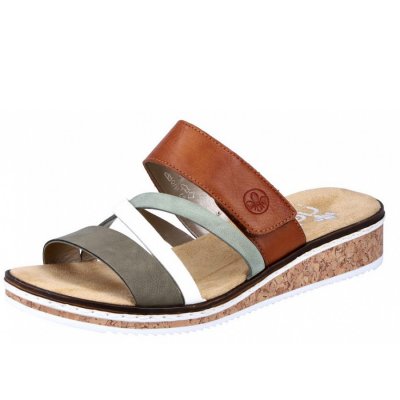 Rieker Pantolette in olive offwhite mint Rieker Pantolette in olive offwhite mint