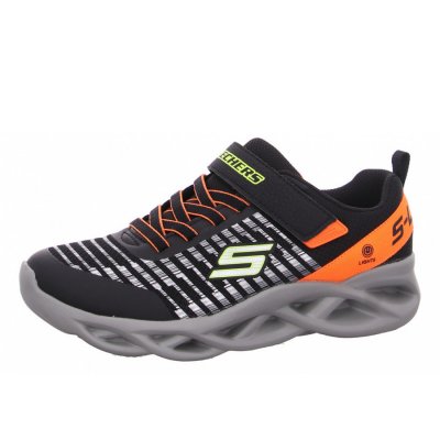 Skechers Twisty Brights Klettschuh in BKOR black orange Skechers Twisty Brights Klettschuh in BKOR black orange