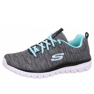 Skechers Graceful Trainingsschuh in BKTQ black silver Skechers Graceful Trainingsschuh in BKTQ black silver