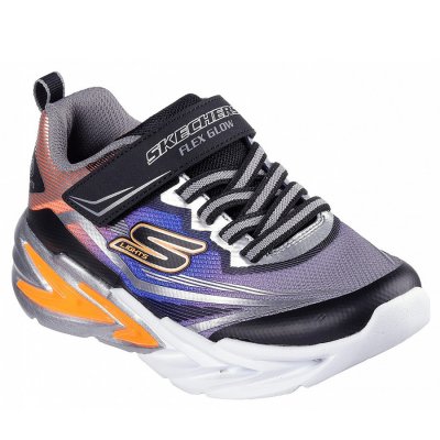 Skechers Flex Glow Ultra Sneaker in black silver