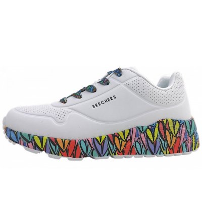 Skechers Uno Lite - Subtle Love sportlicher Schnürer in Weiß/Multi WMLT Skechers Uno Lite - Subtle Love sportlicher Schnürer in Weiß/Multi WMLT
