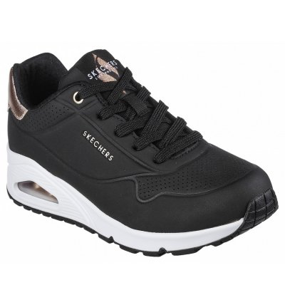 Skechers Uno Sneaker in black white rosegold