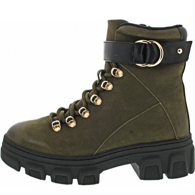 Tamaris Schnürstiefel in olive-black Tamaris Schnürstiefel in olive-black